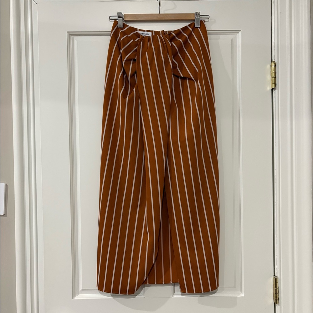 Vintage Striped Brown Midi Skirt